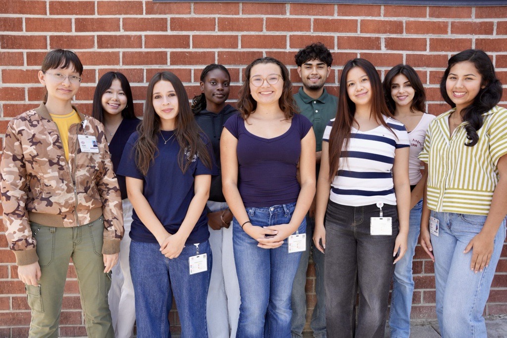 group of high school students looking at camera