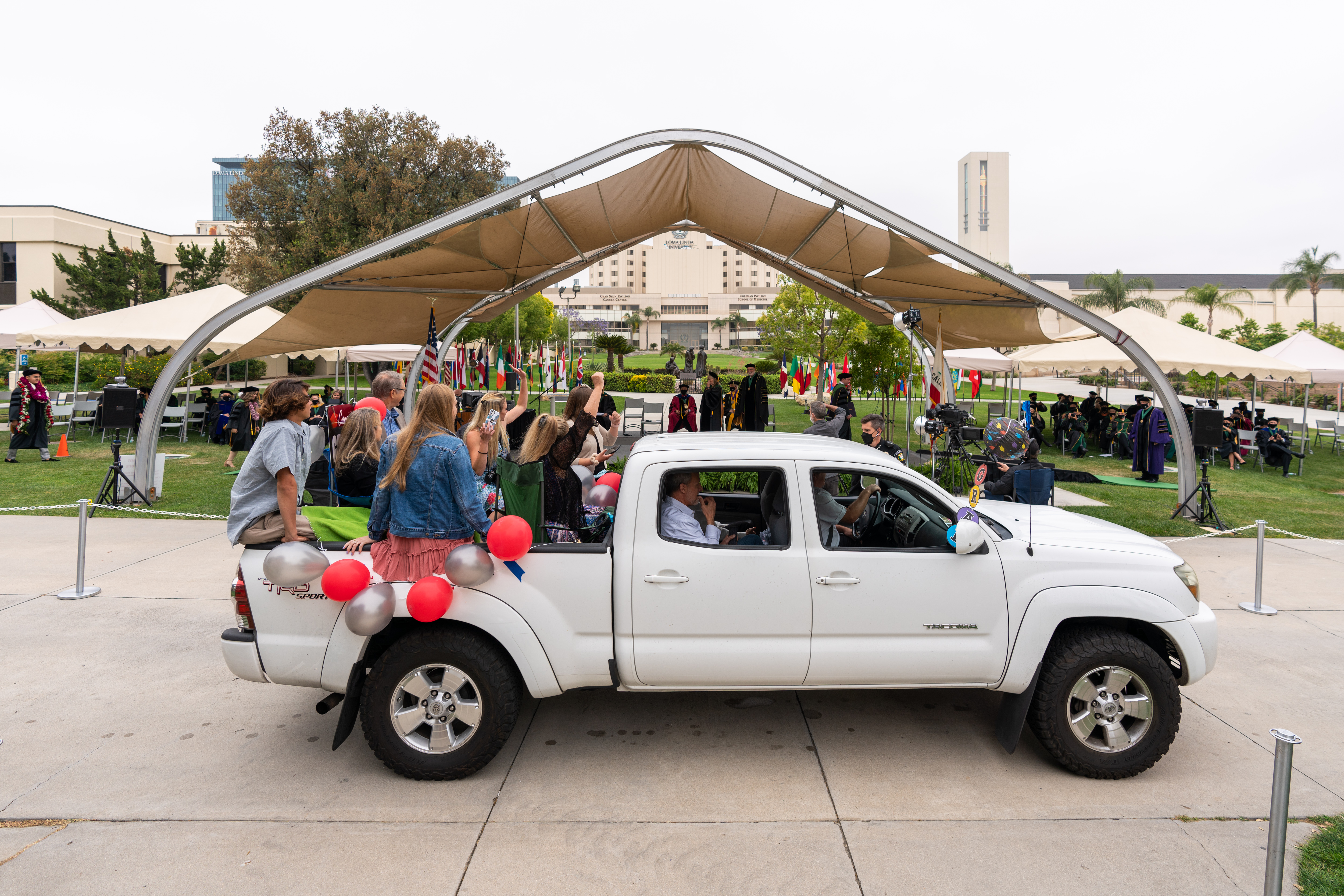 Drive through ceremony for 2021 commencement