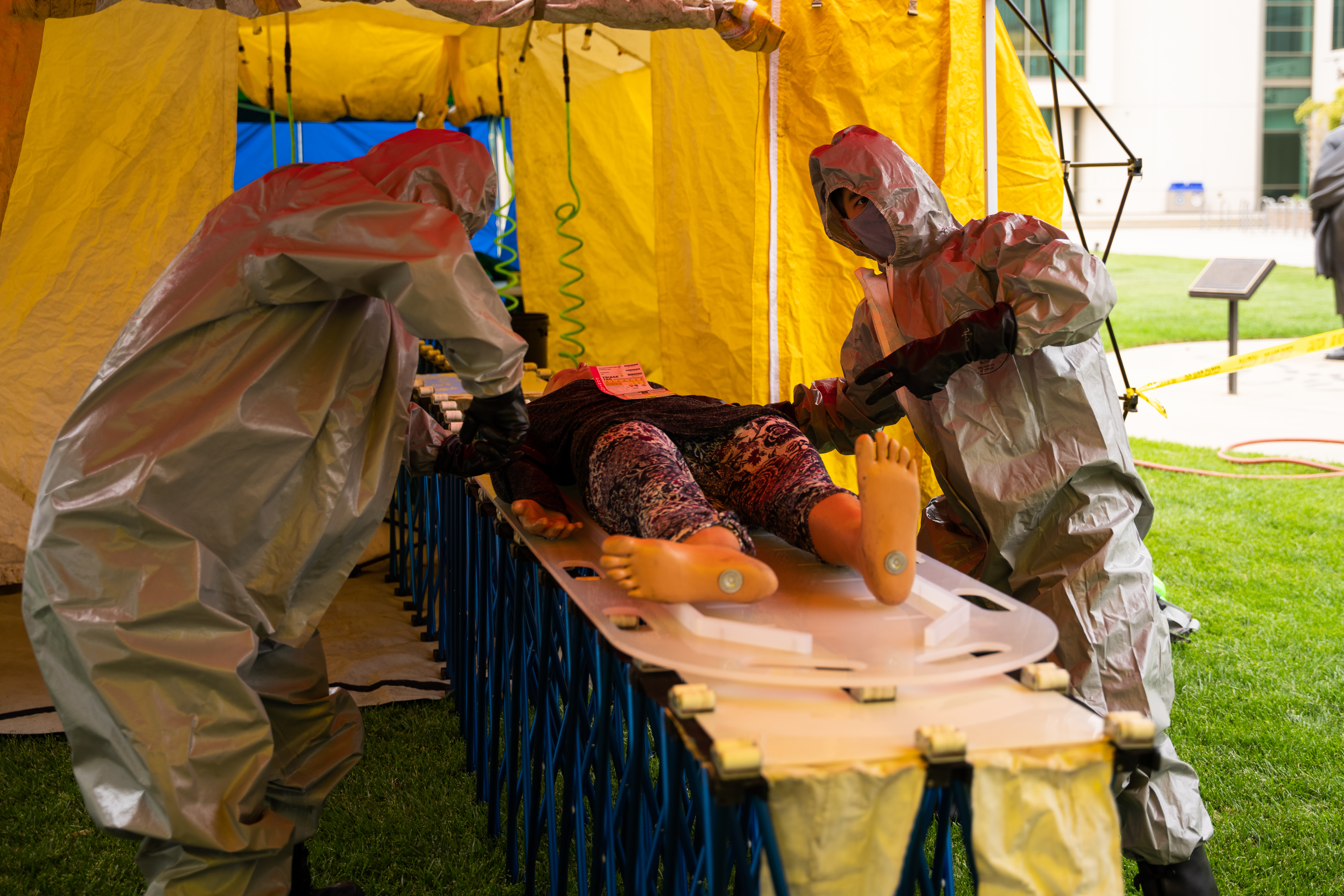 Students at Patient Decontamination Scenario