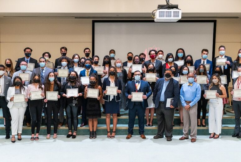 Research students received certificates for their participation in the program