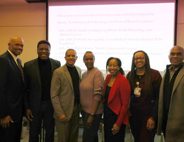 Photo of Black physicians participating on a panel for Black History Month