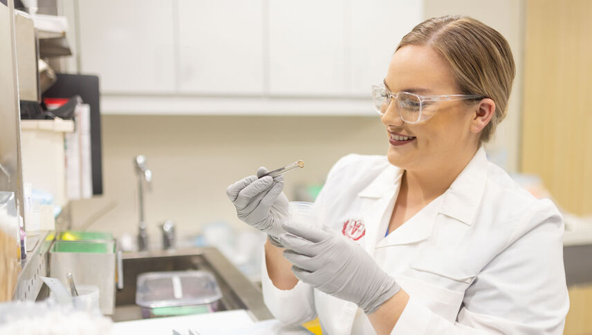 Assistant working in lab
